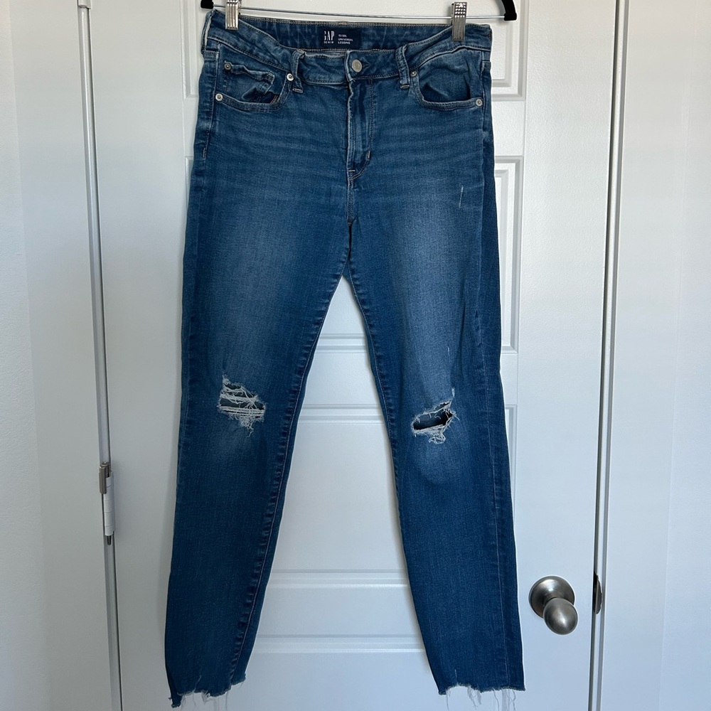 GAP Women's Distressed Skinny Jeans - Blue